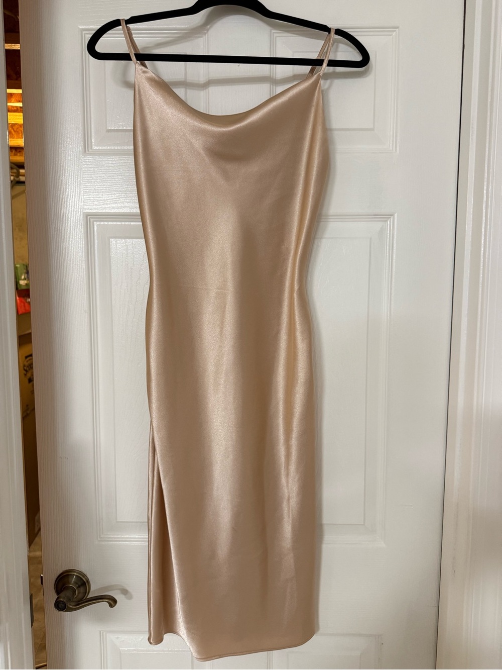 Altar’d State Champagne midi slip dress